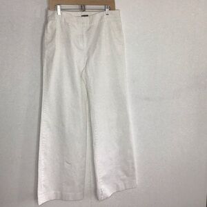 J. Crew Original Fit White Wide-Leg Cotton Chino front Slash pocket pants Sz 10T